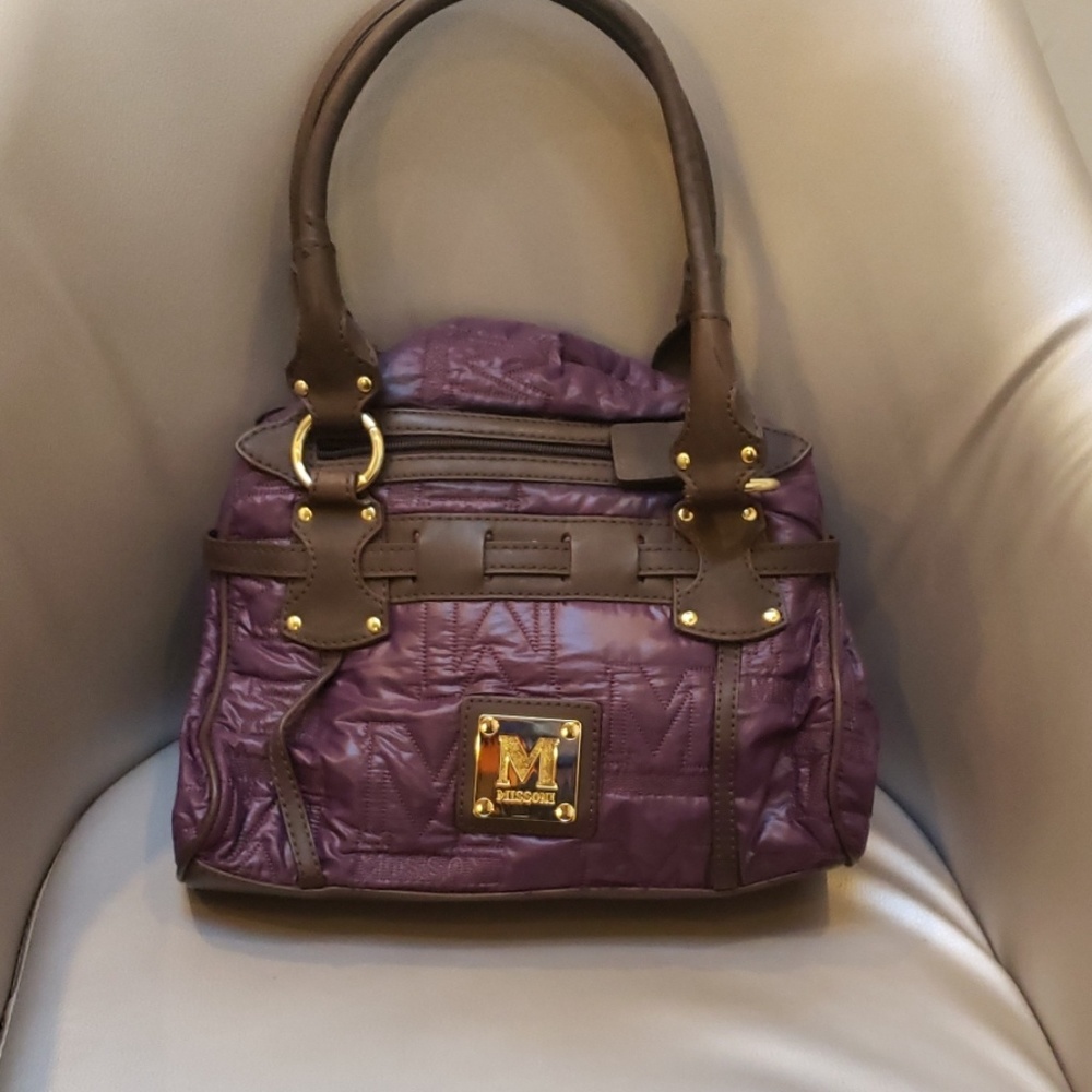 Authentic Missoni quilted and leather satchel